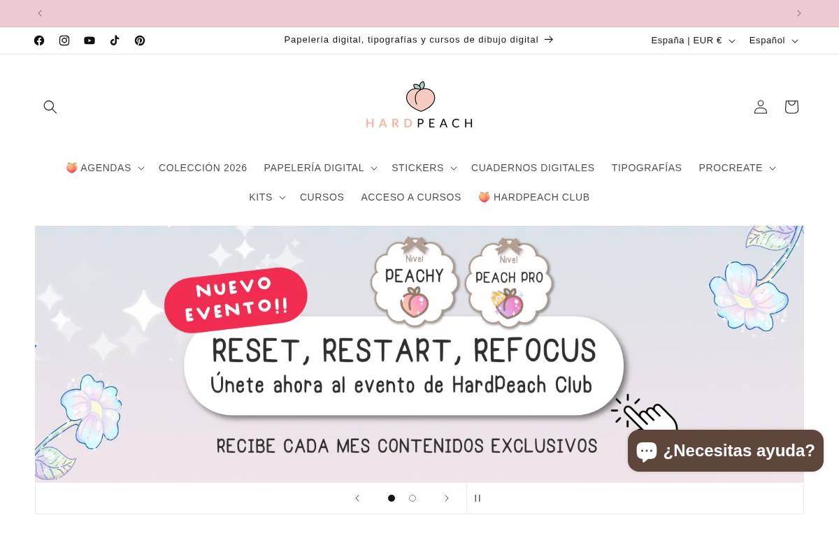 Hardpeach homepage screenshot