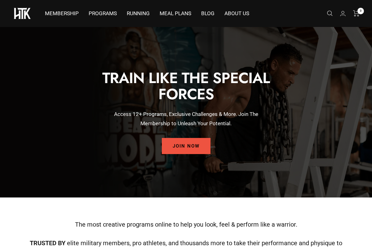Hard To Kill Fitness homepage screenshot
