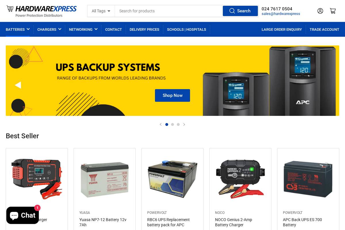 Hardwarexpress homepage screenshot