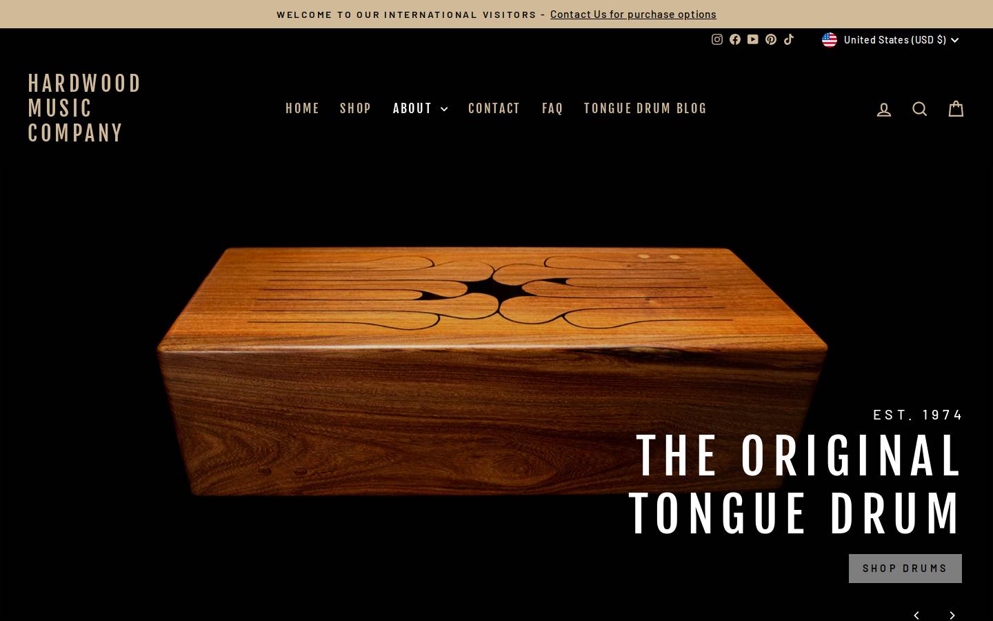hardwoodmusiccompany.com homepage screenshot