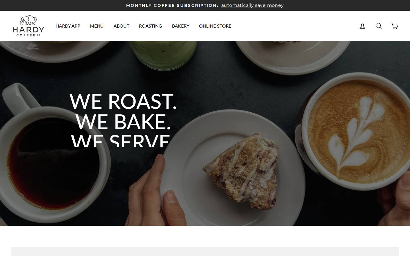 hardycoffee.com homepage screenshot