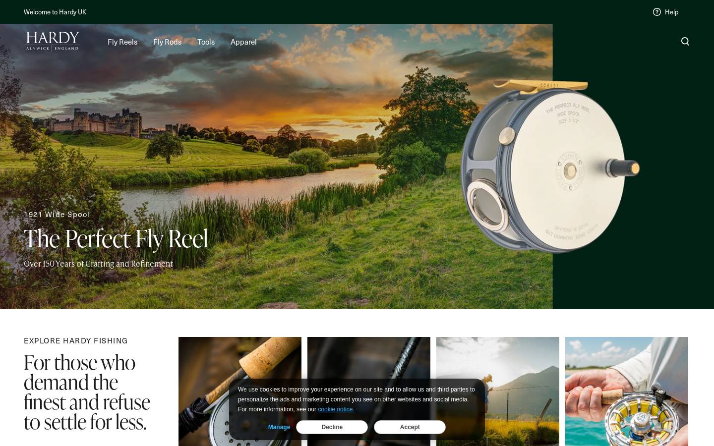 hardyfishing.co.uk homepage screenshot
