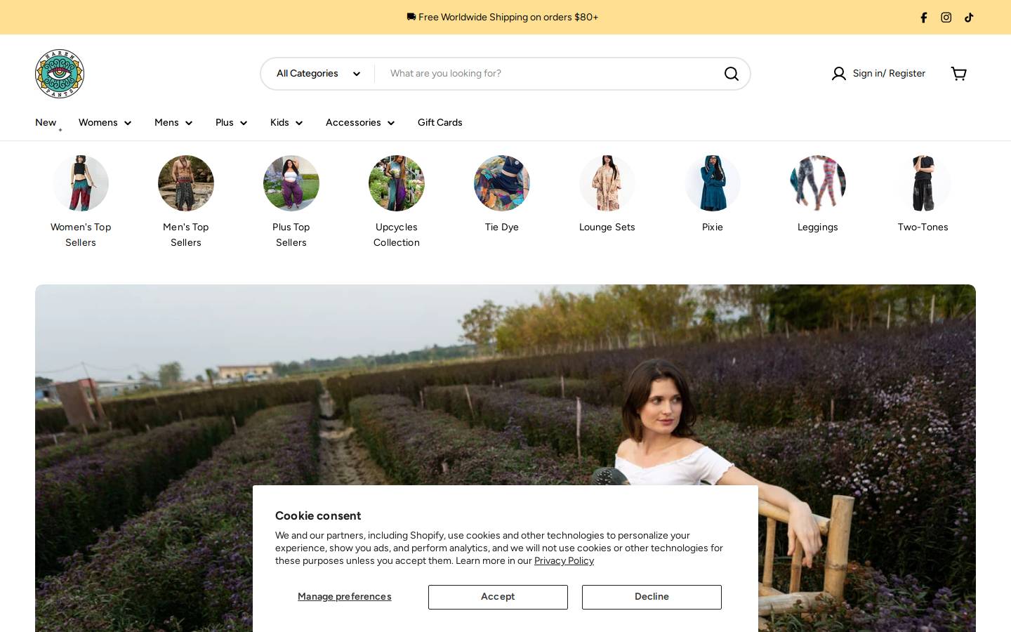 Harem Pants homepage screenshot