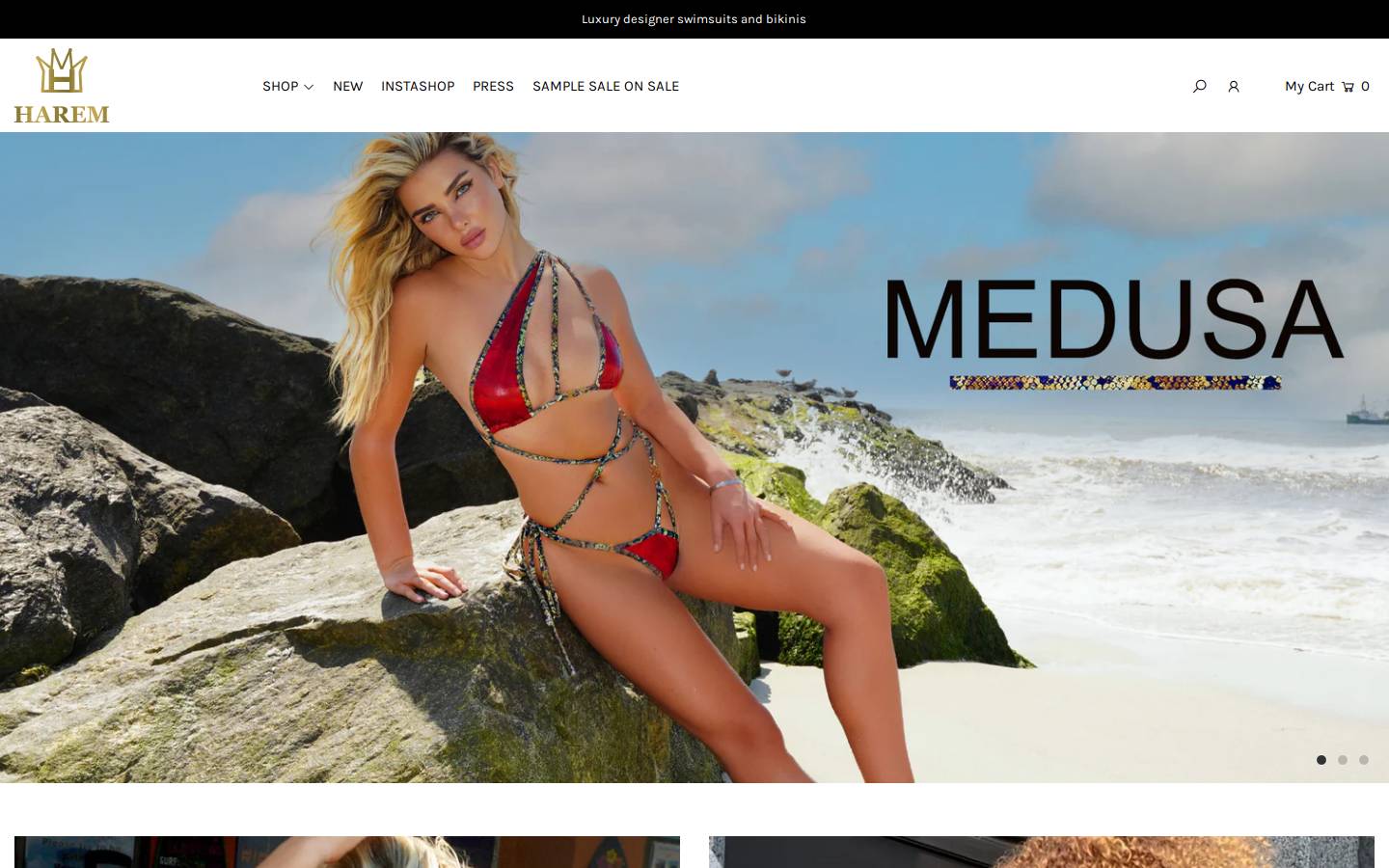 haremswimwear.com homepage screenshot