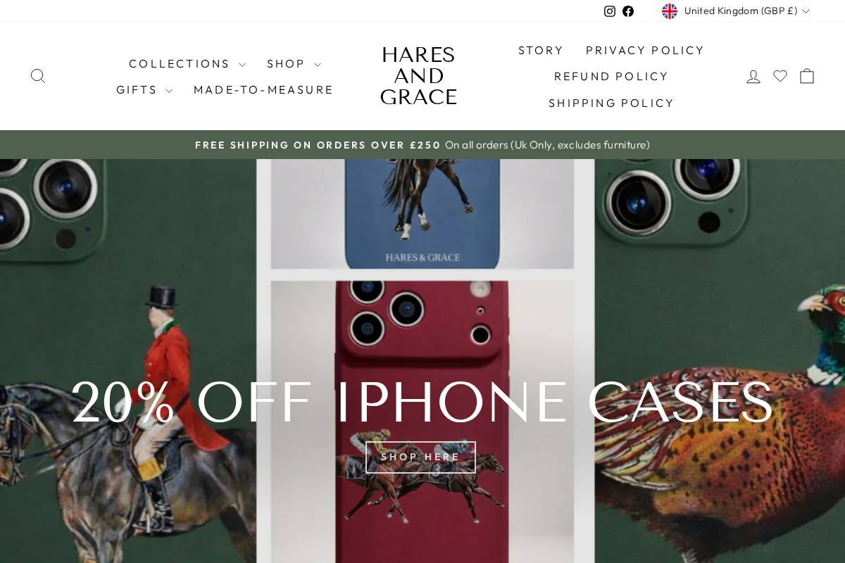 Haresandgrace homepage screenshot