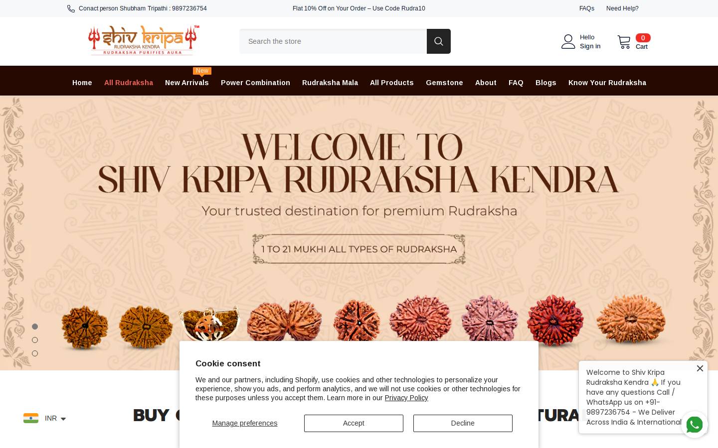 haridwarrudraksha.com homepage screenshot