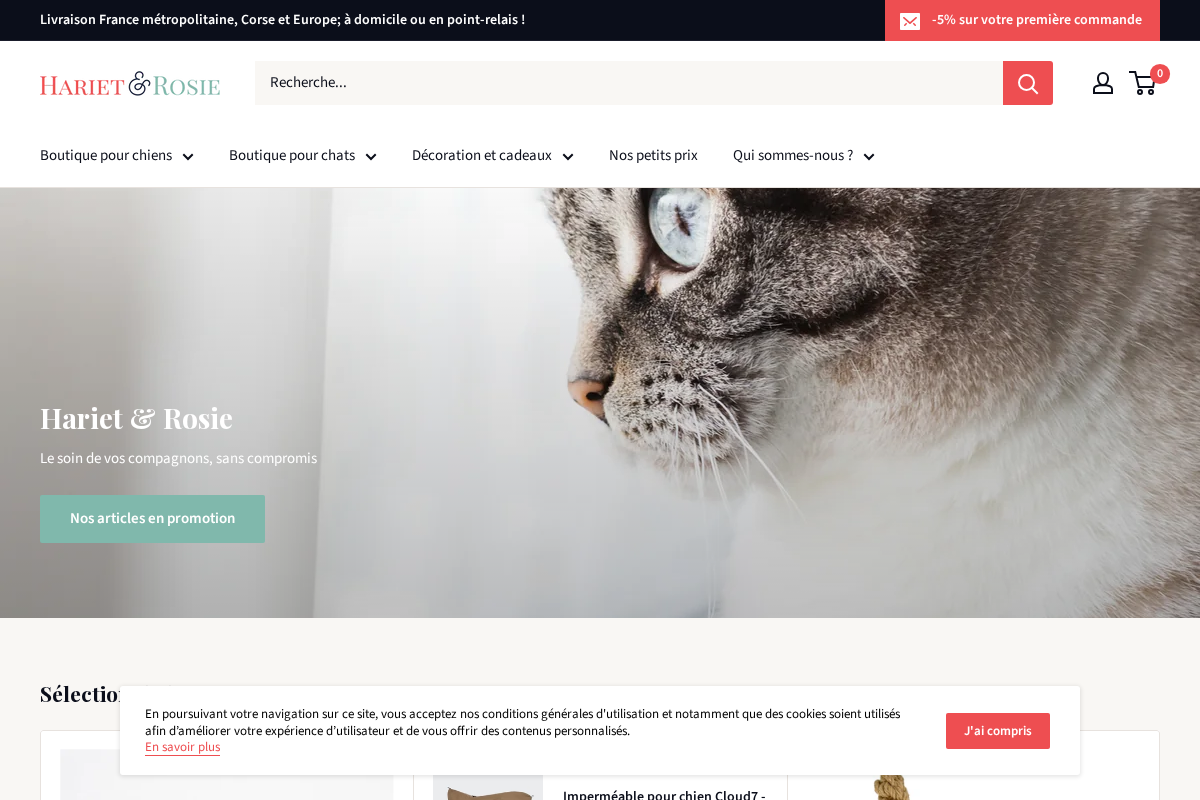 Hariet & Rosie homepage screenshot