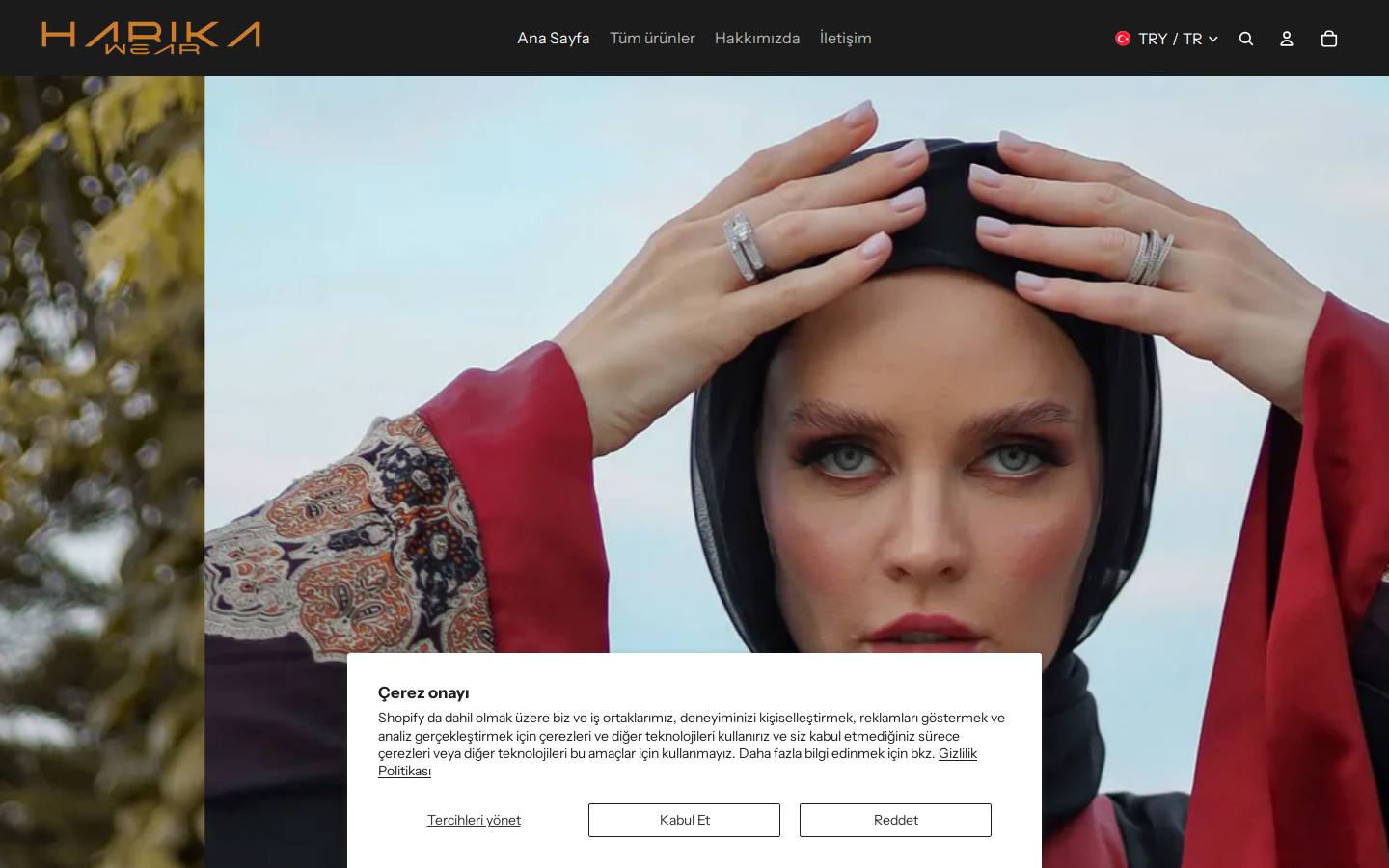 harikawear.com homepage screenshot