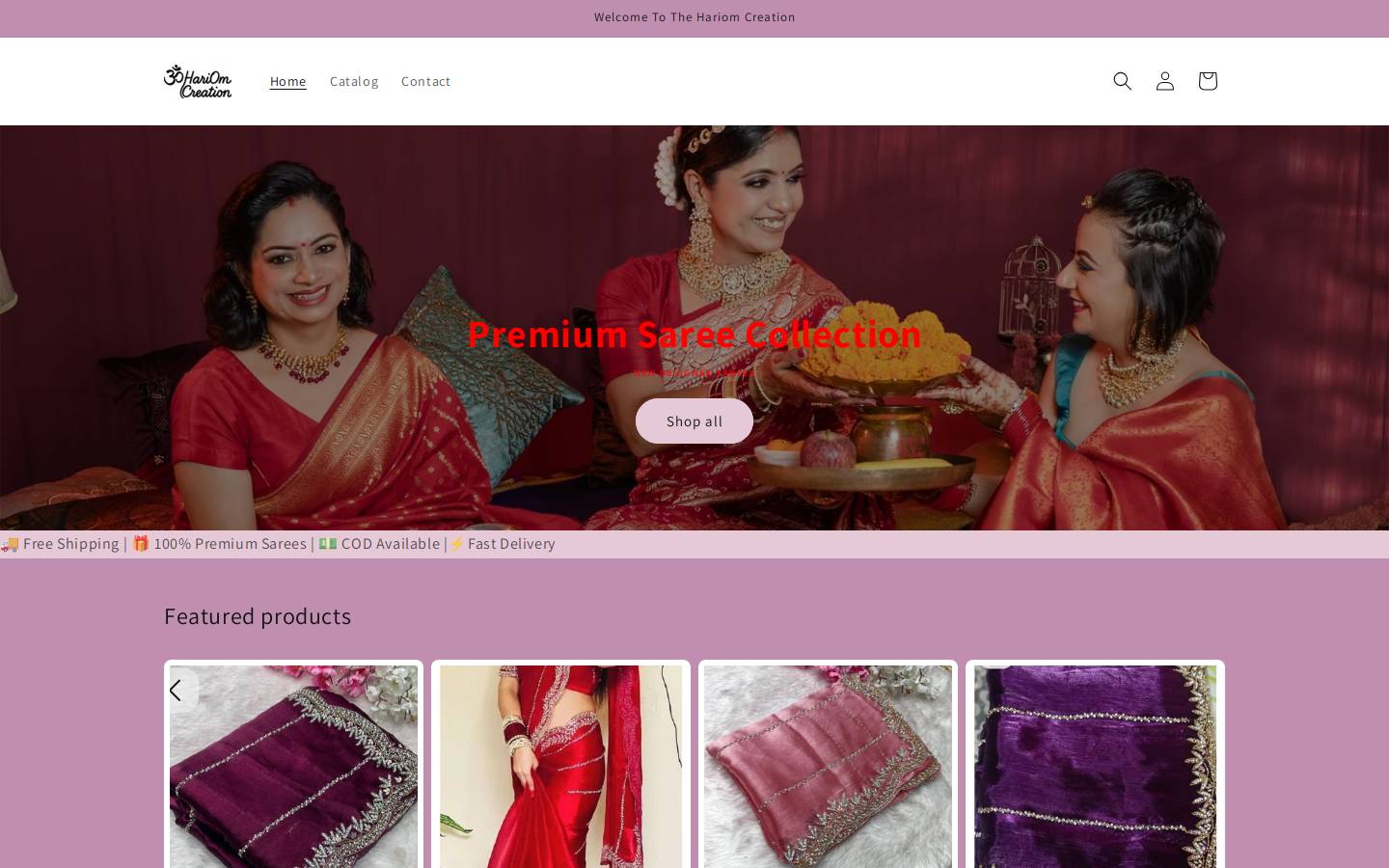 hariomcreation.in homepage screenshot