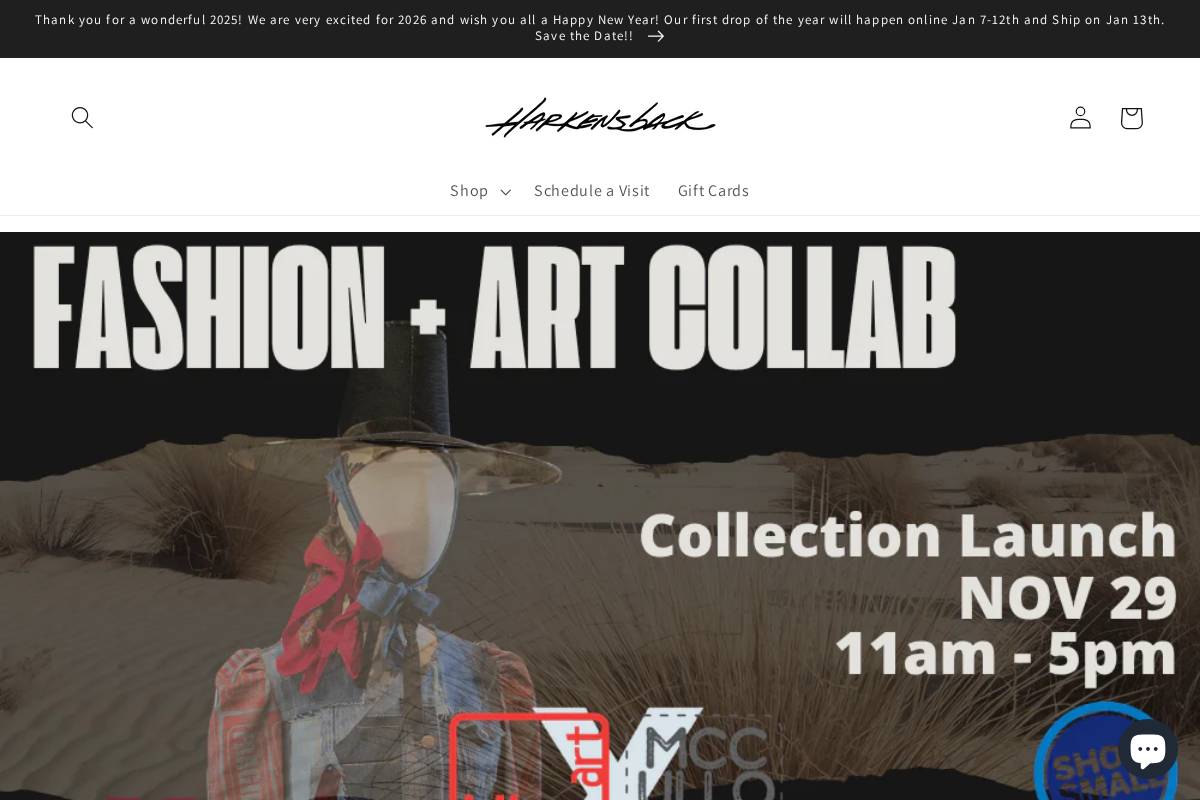 harkensback.com homepage screenshot