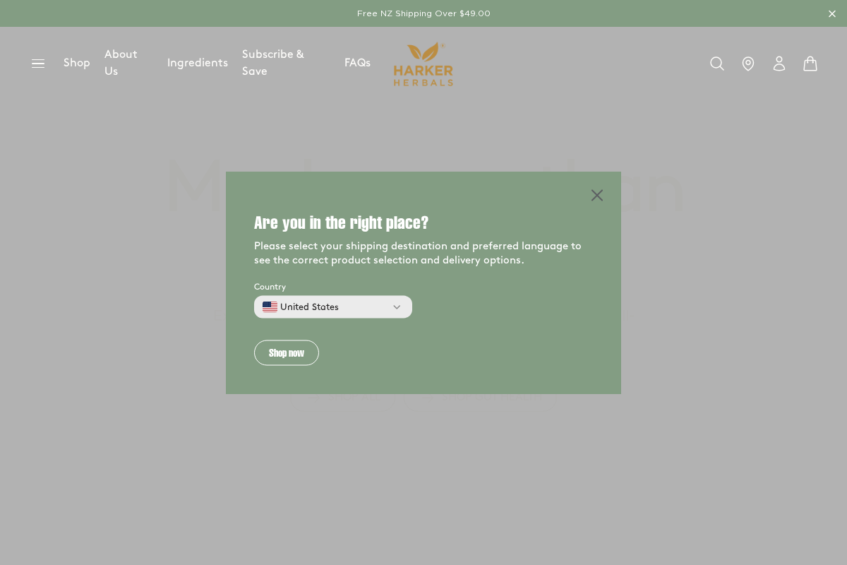 Harkerherbals homepage screenshot