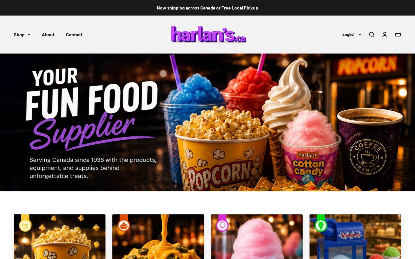 harlans.ca homepage screenshot