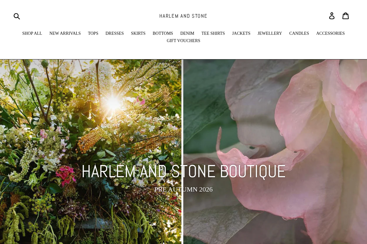 Harlem and Stone homepage screenshot
