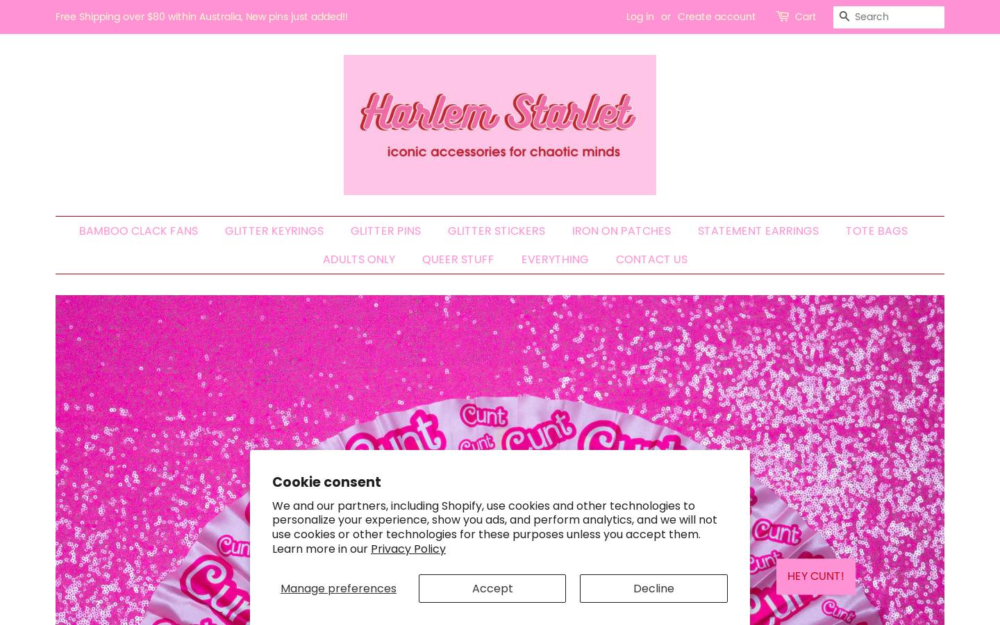harlemstarlet.com homepage screenshot