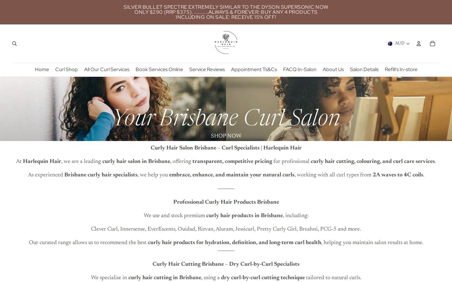 Harlequinhair homepage screenshot