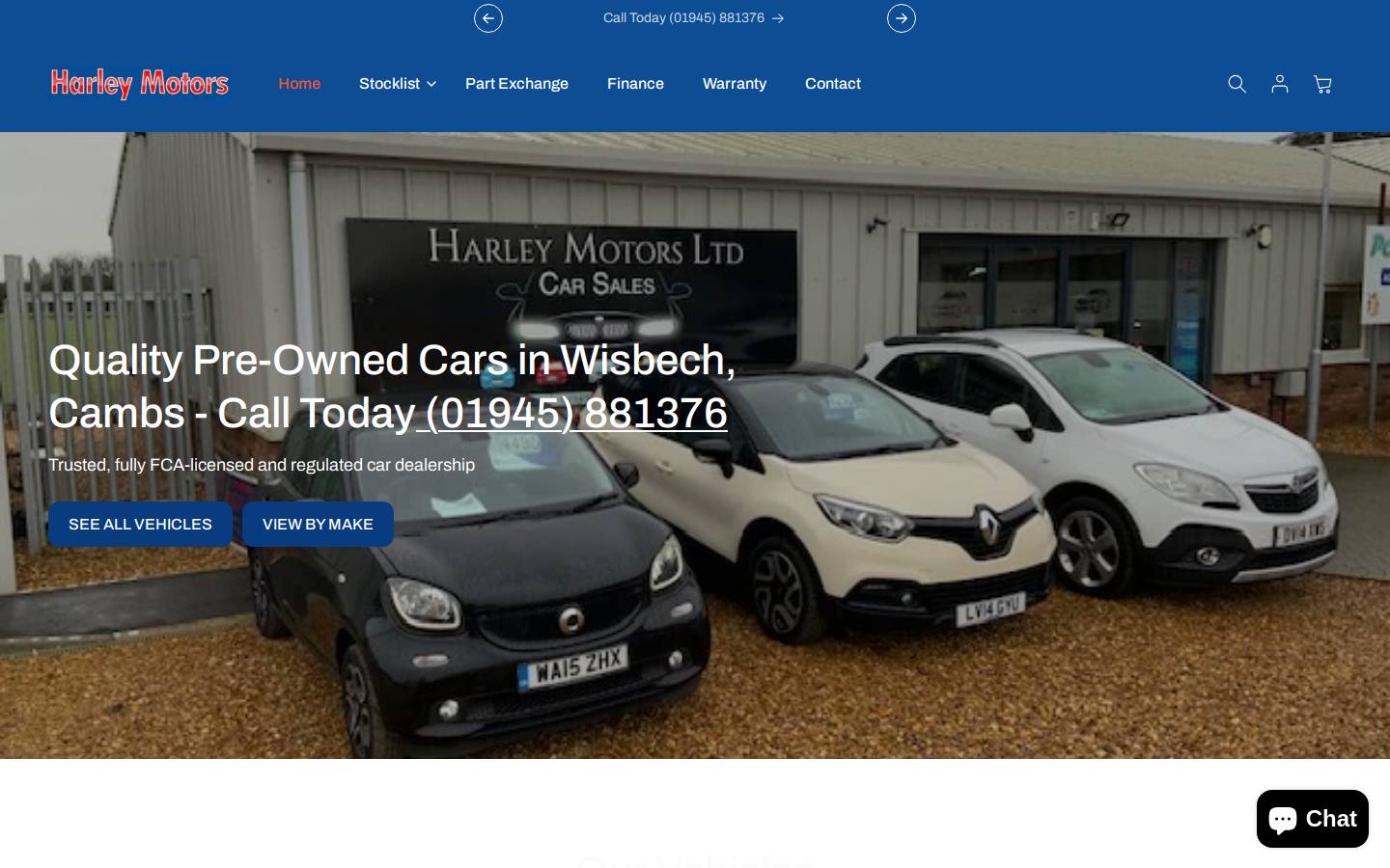harleymotorsltd.co.uk homepage screenshot