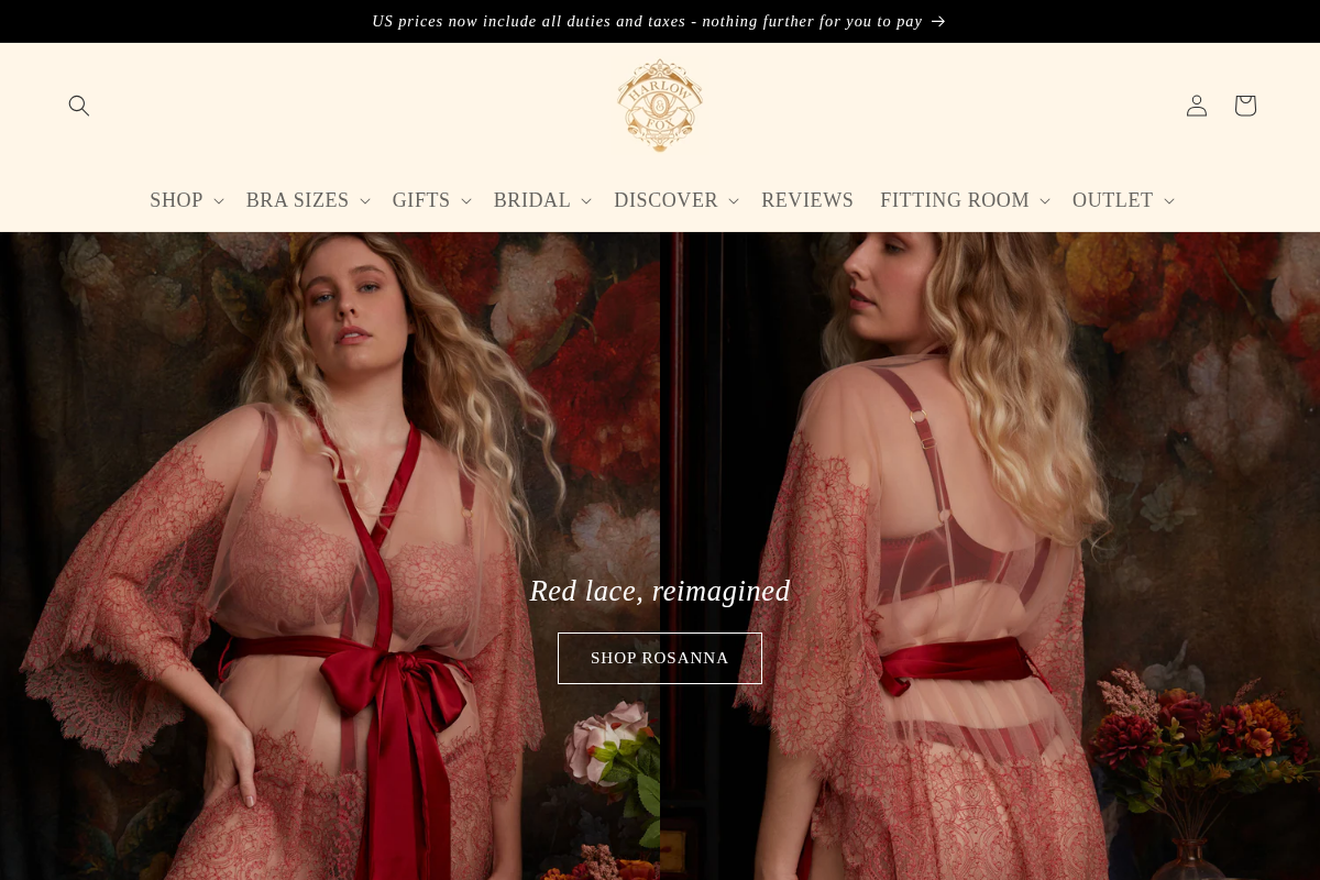 harlowandfox.com homepage screenshot