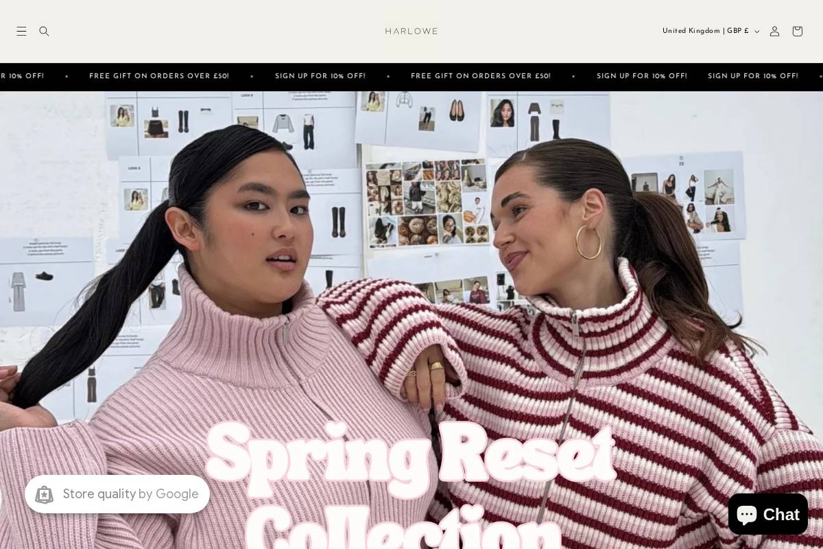Harloweofficial homepage screenshot