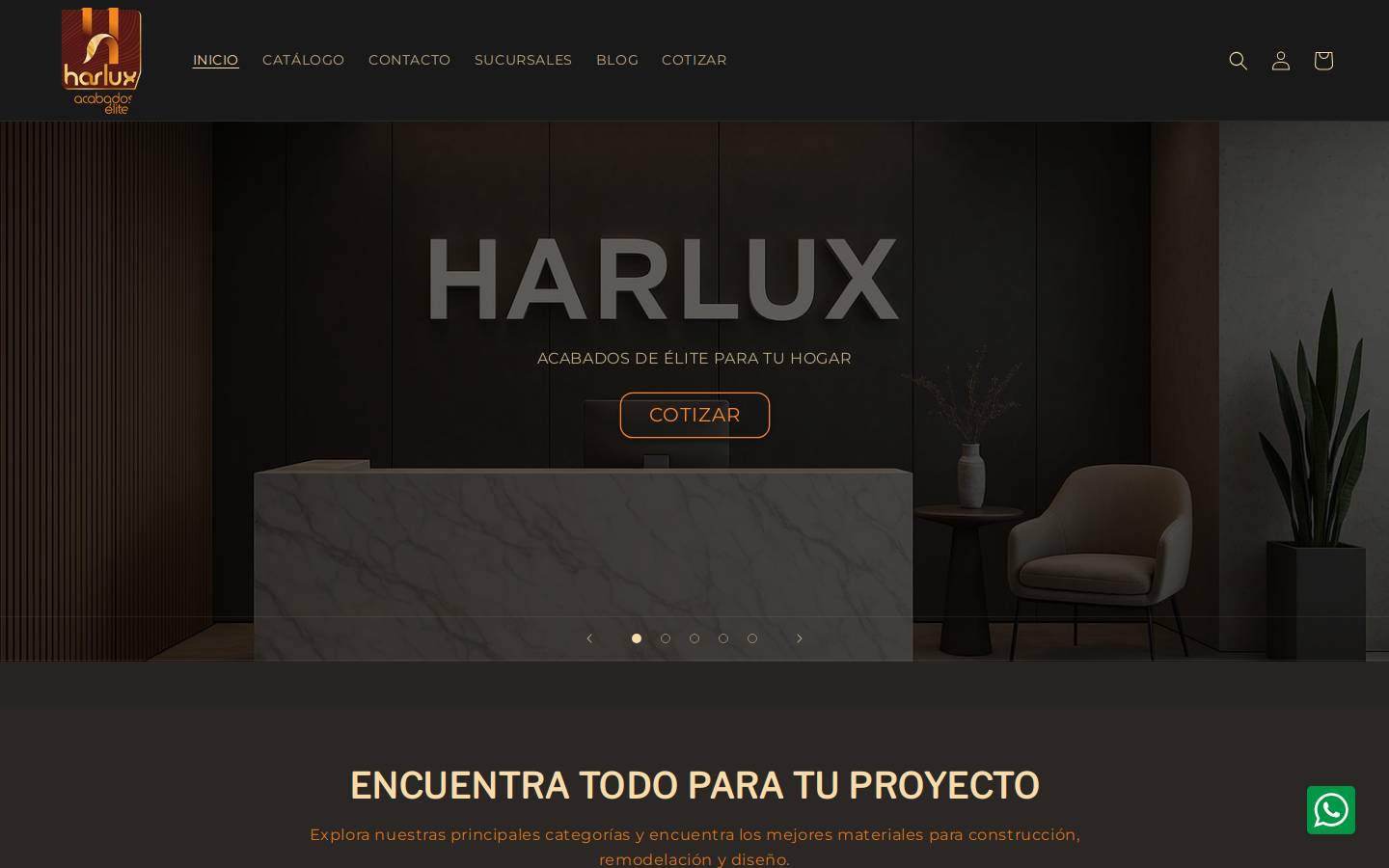 Harlux homepage screenshot