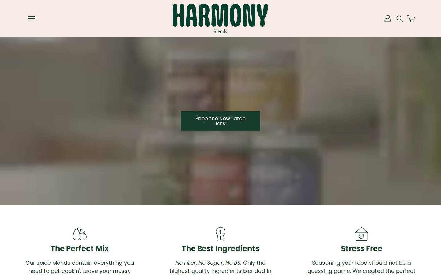 harmonyblends.com homepage screenshot