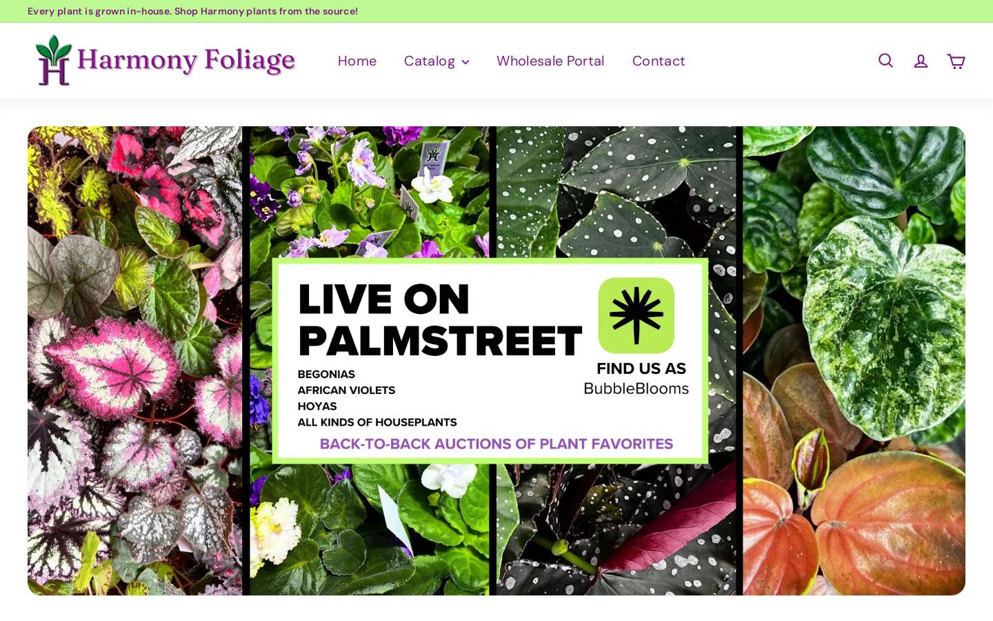 harmonyfoliage.com homepage screenshot
