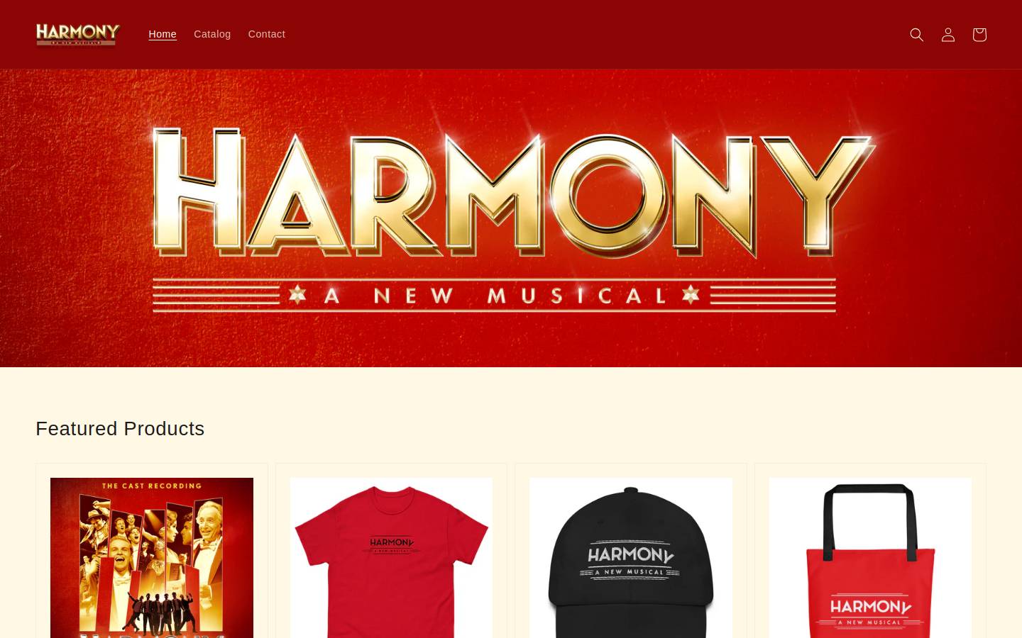 harmonyonbroadway.com homepage screenshot