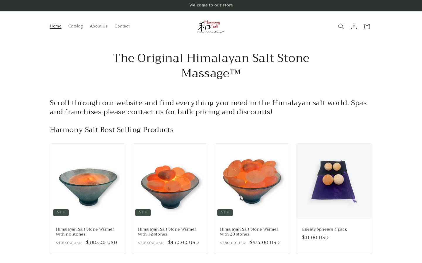 harmonysalt.com homepage screenshot