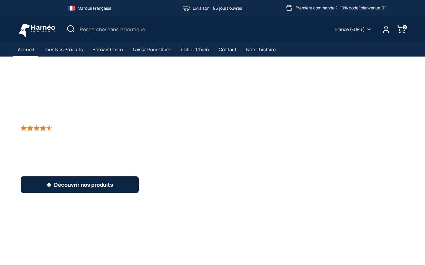 harnais-pour-chien.fr homepage screenshot