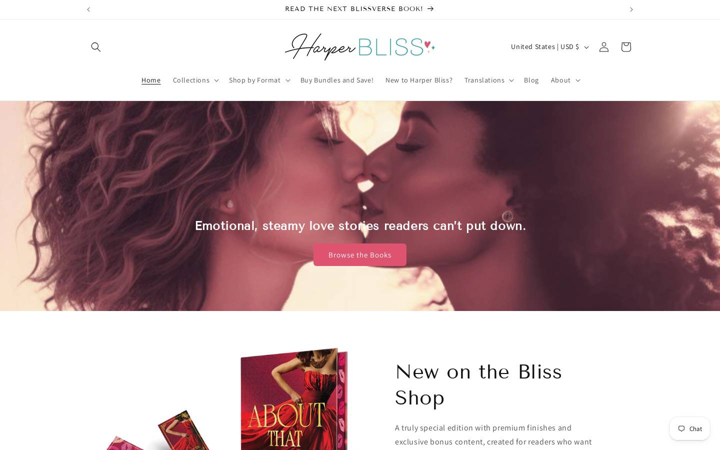 harperblissbooks.com homepage screenshot