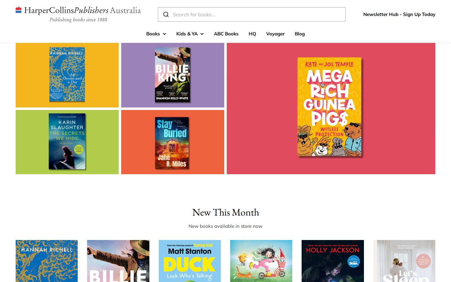 HarperCollins Publishers homepage screenshot