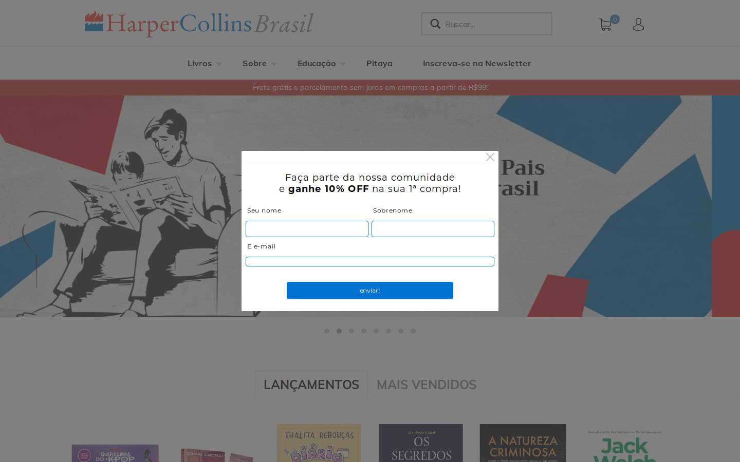 HarperCollins Publishers homepage screenshot