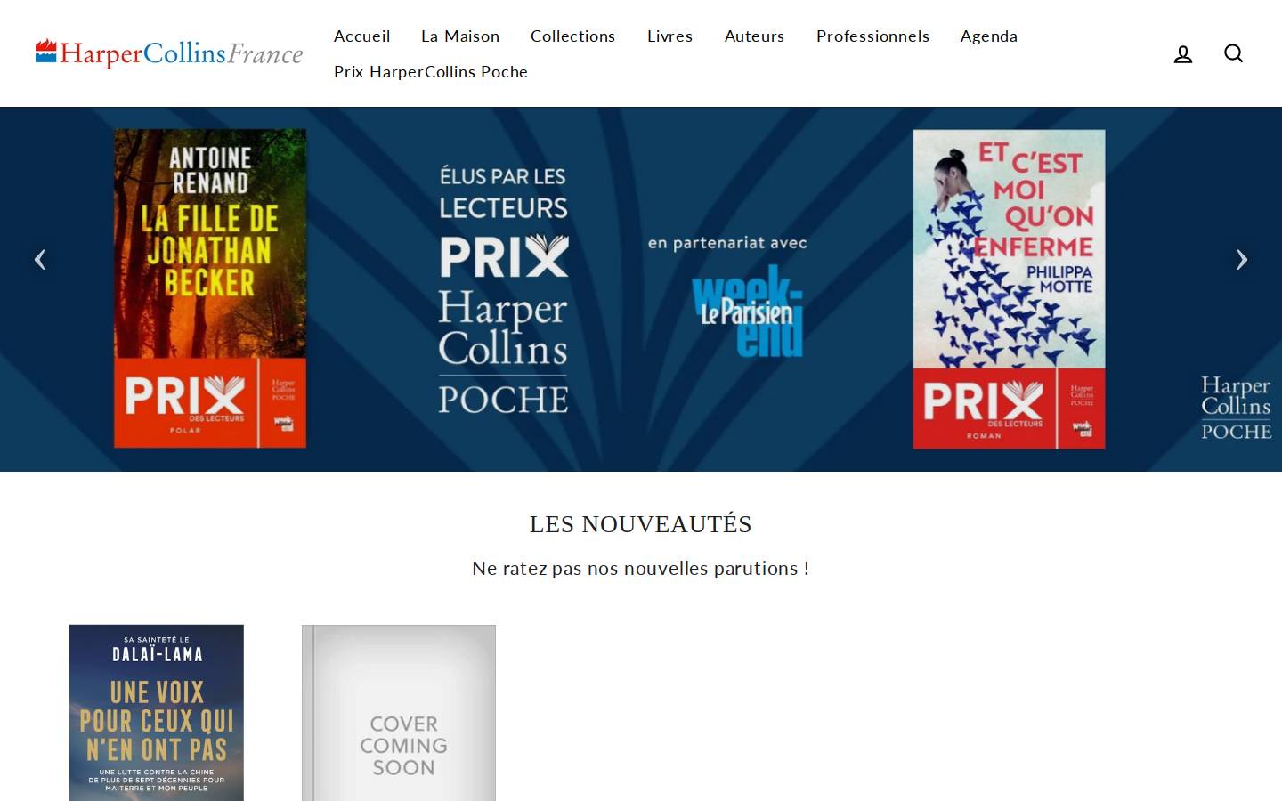 HarperCollins Publishers homepage screenshot