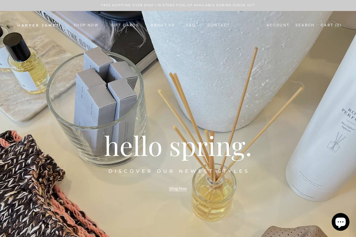 harperjamesclothing.com homepage screenshot