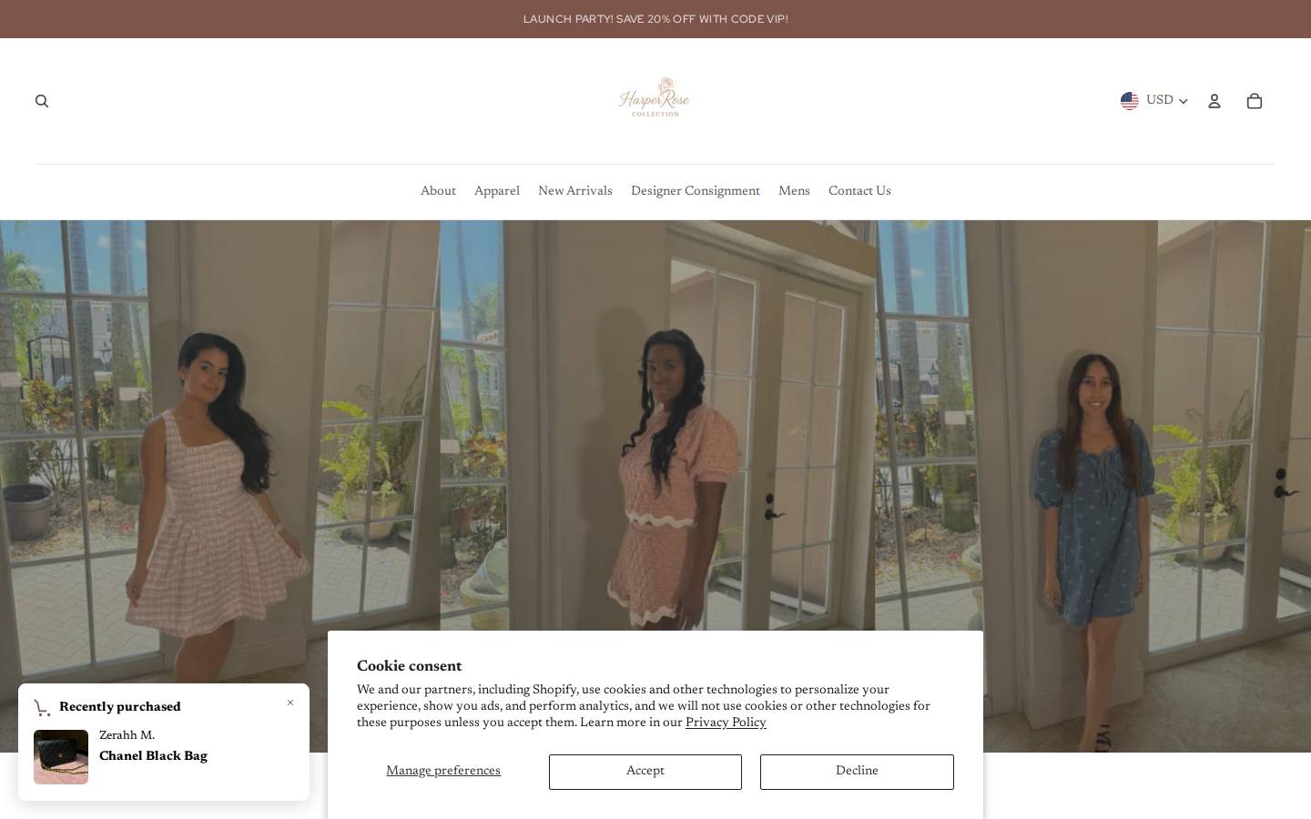 harperrosecollection.com homepage screenshot