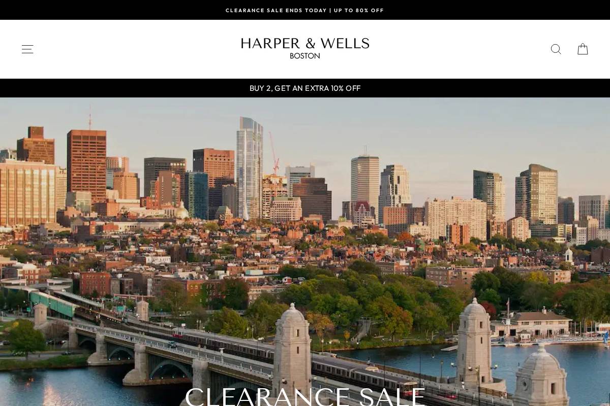Harper & Wells homepage screenshot