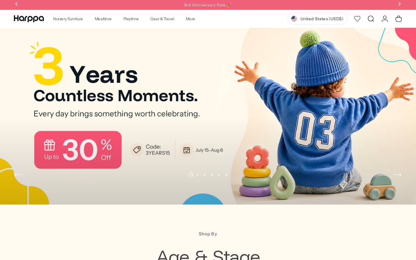 Harppababy homepage screenshot