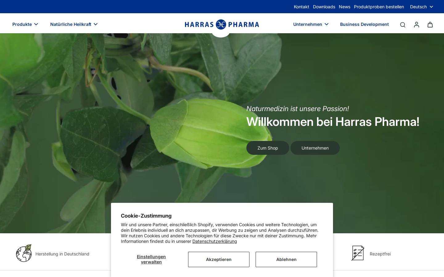 harraspharma.de homepage screenshot