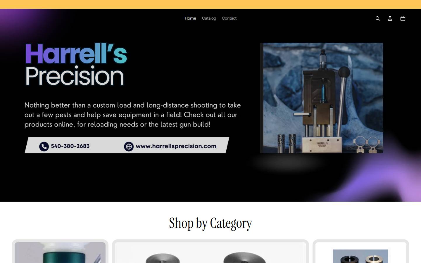 harrellsprecision.com homepage screenshot