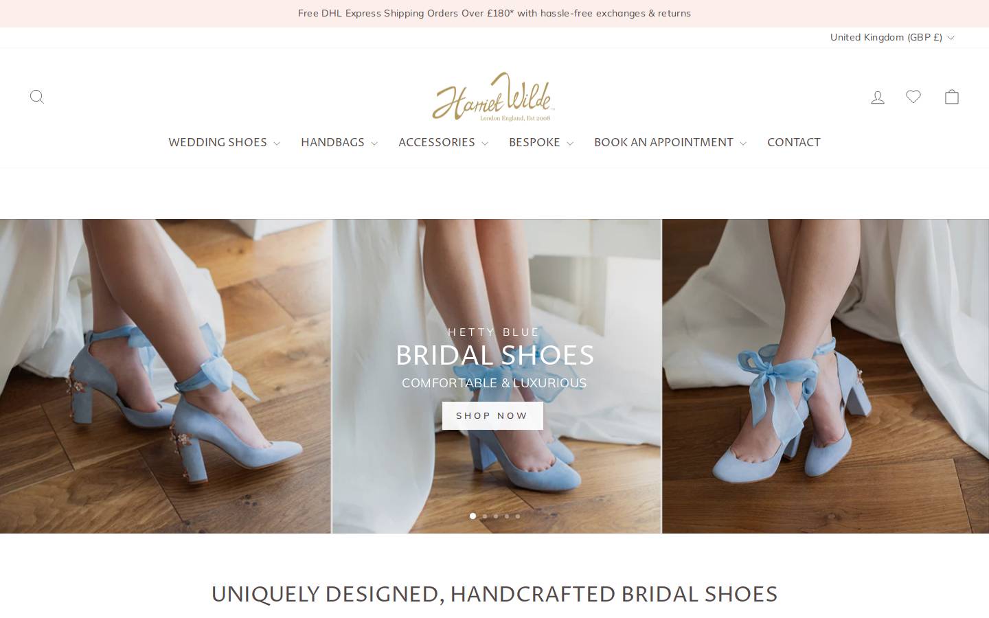 harrietwilde.com homepage screenshot