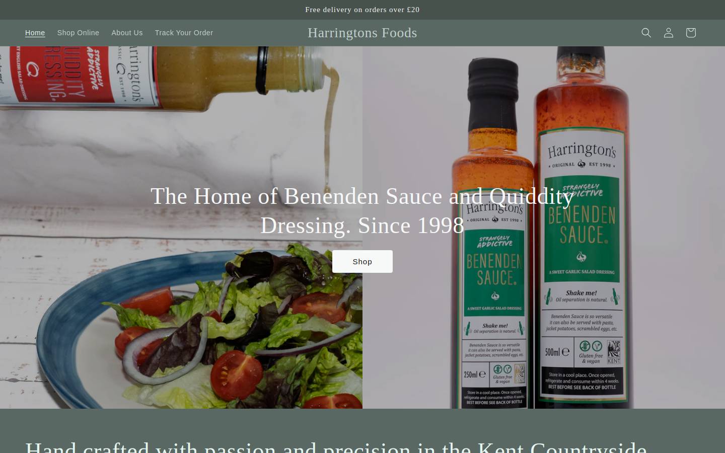 harringtonfoods.co.uk homepage screenshot