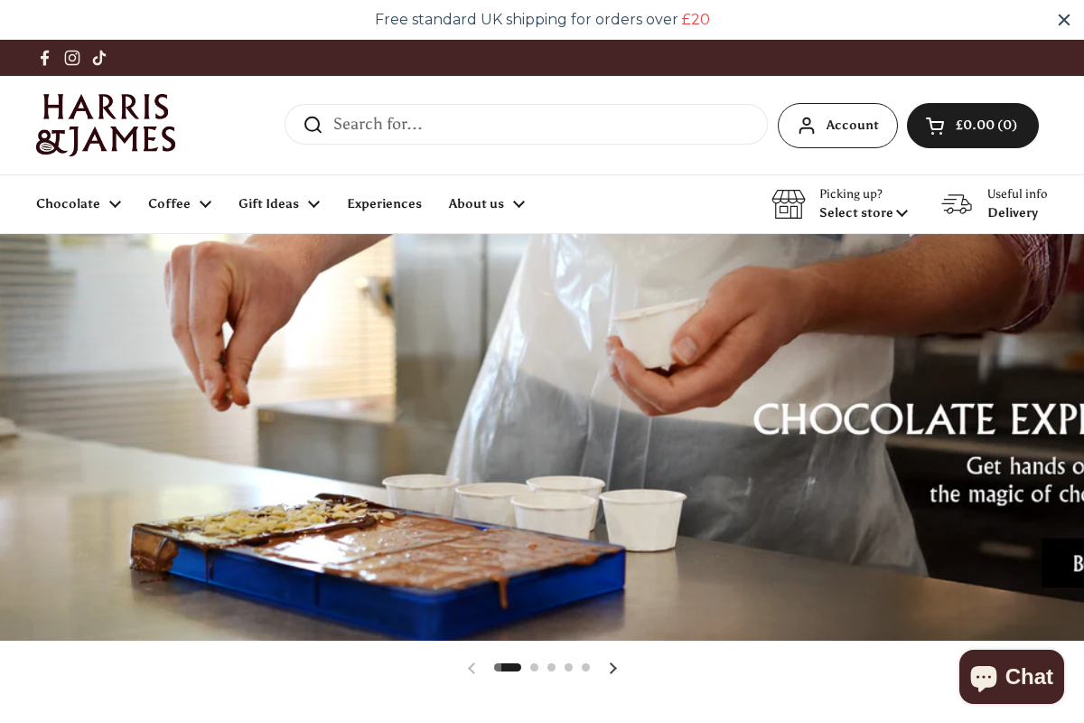 Harris & james homepage screenshot