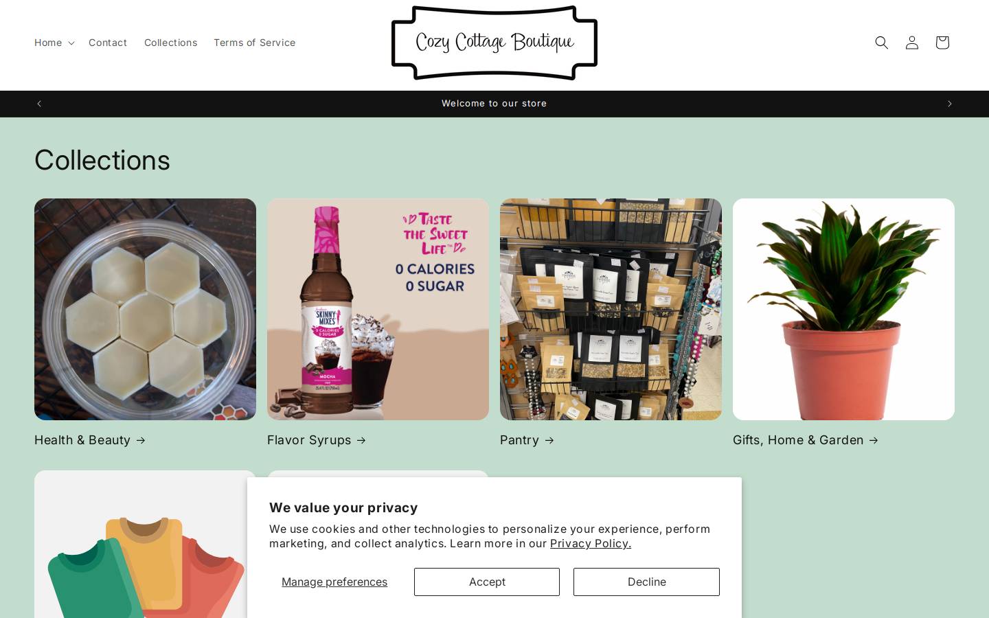 harrisblends.com homepage screenshot