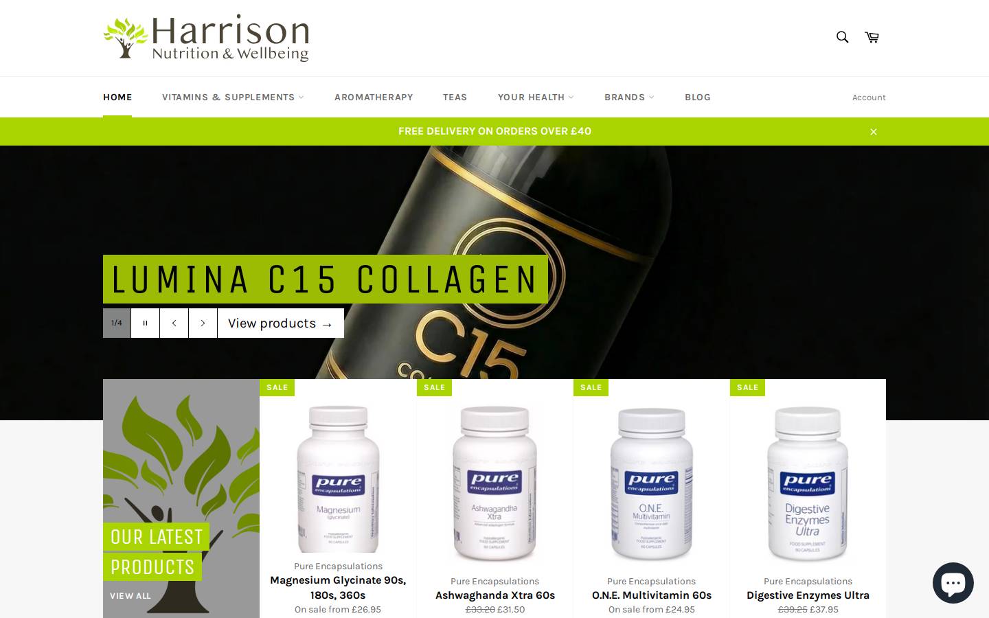 Harrison Nutrition & Wellbeing homepage screenshot
