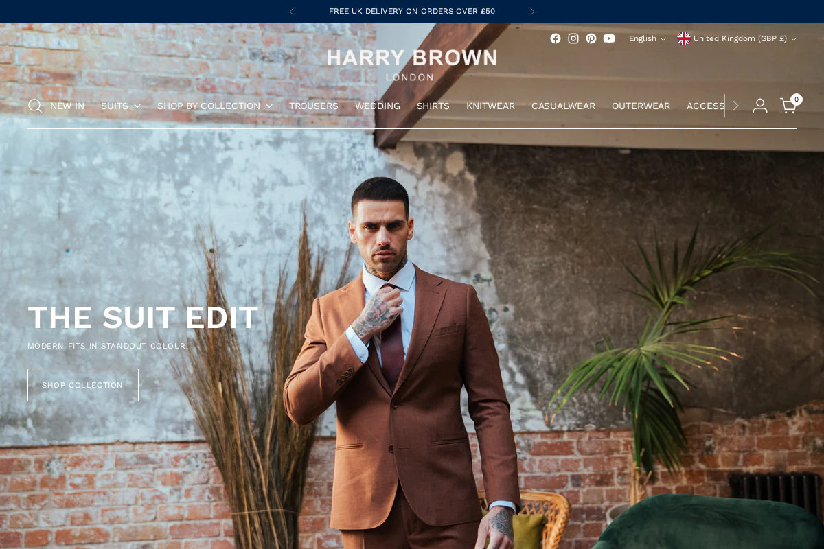 harrybrownlondon.com homepage screenshot