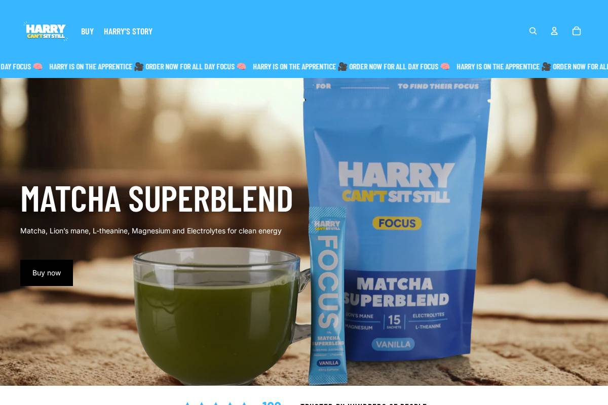 Harry Can't Sit Still homepage screenshot