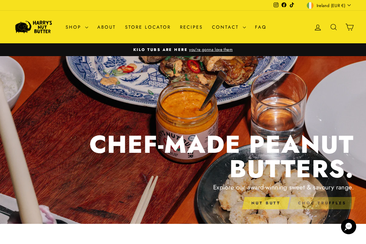 harrysnutbutter.com homepage screenshot