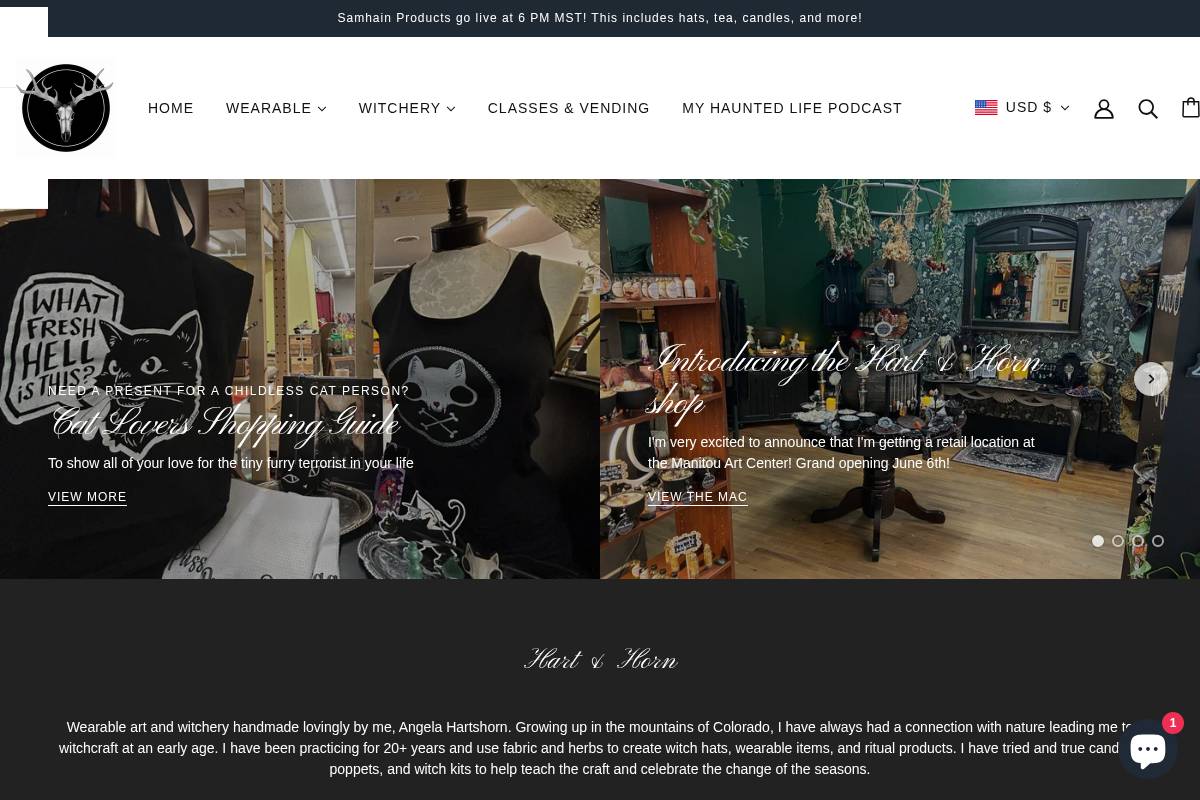 hartandhornstore.com homepage screenshot