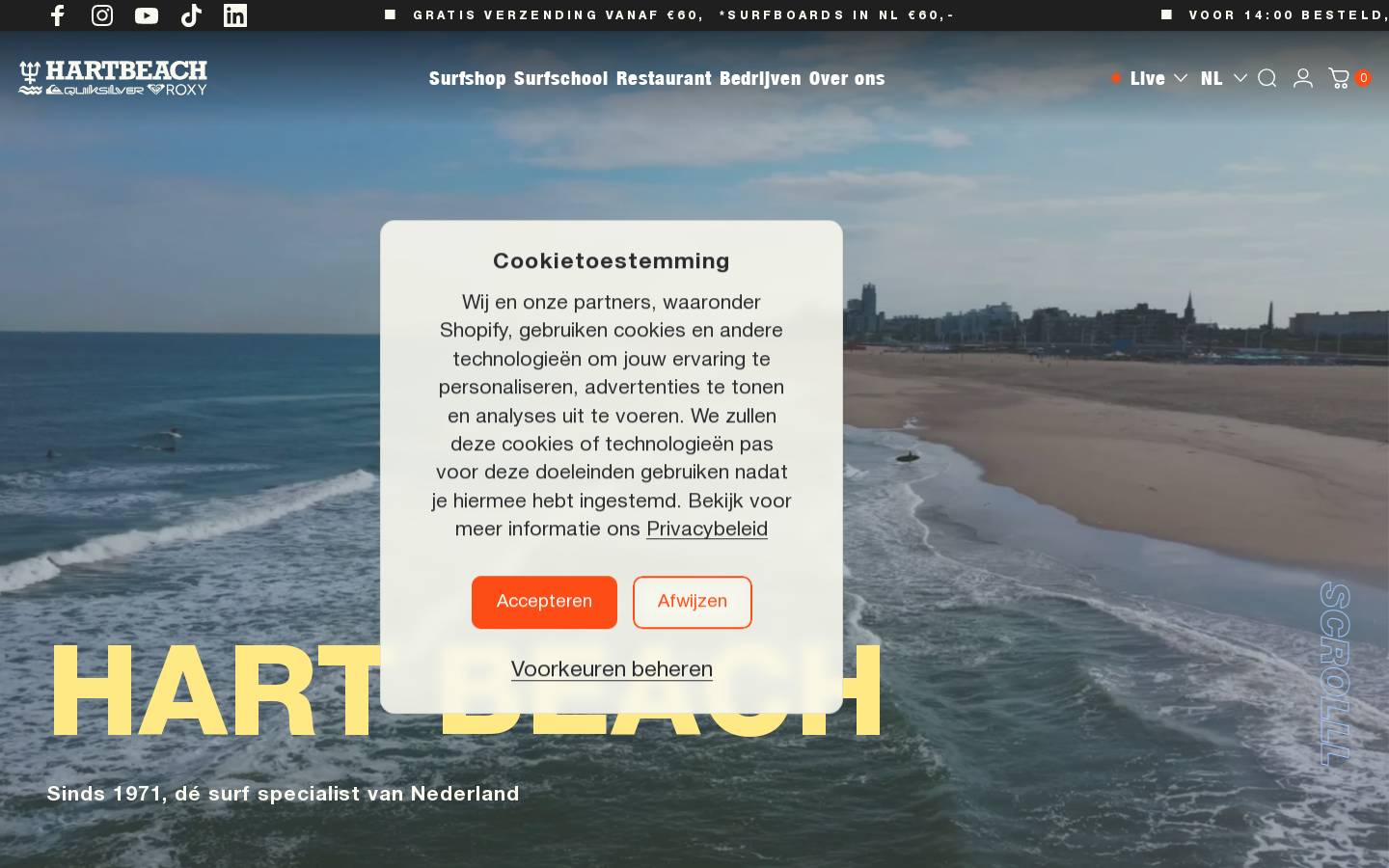 Hart Beach homepage screenshot