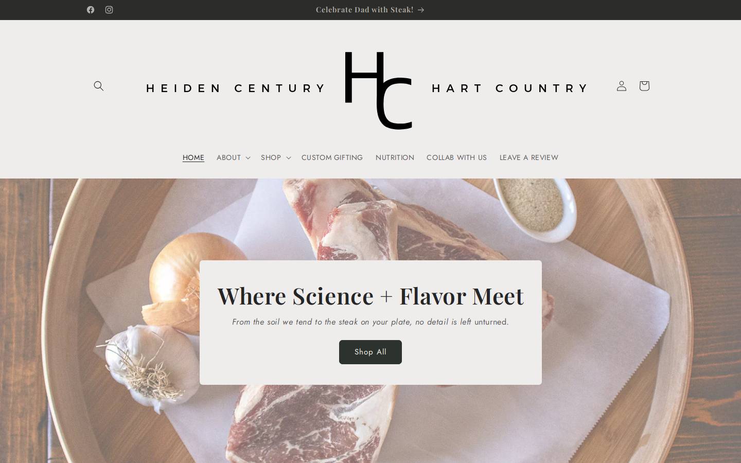 hartcountrymeats.com homepage screenshot