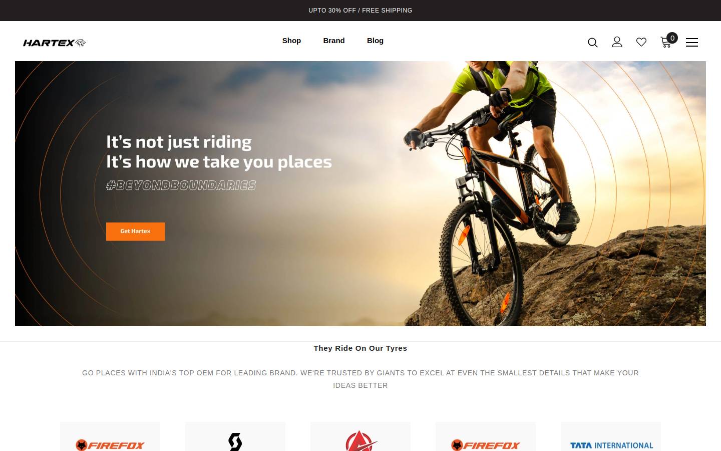 hartextyres.com homepage screenshot